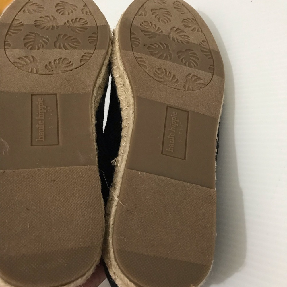 Haute Hippie Black Canvas Mary Jane Espadrilles - Picture 6 of 7